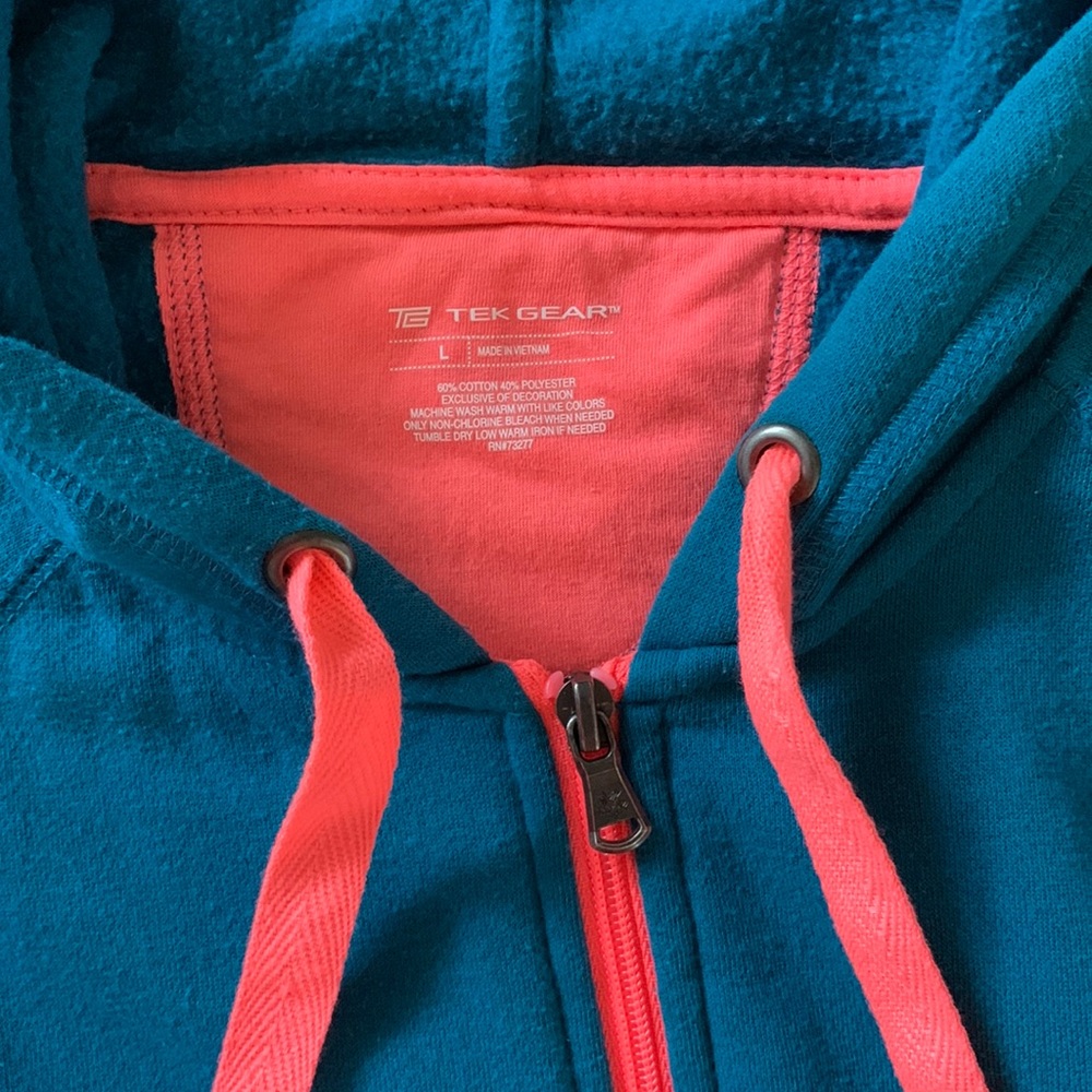 Tek Gear Zip-Up Hooded Sweatshirt- size large - Picture 2 of 4